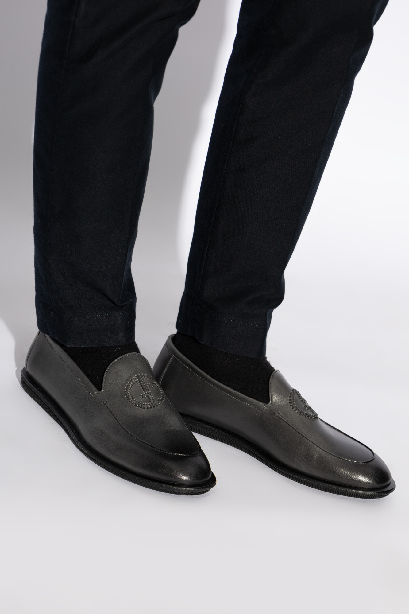 【関税込み】Giorgio Armani ブラック レザー ローファー $_12.JPG?set_id=880000500F